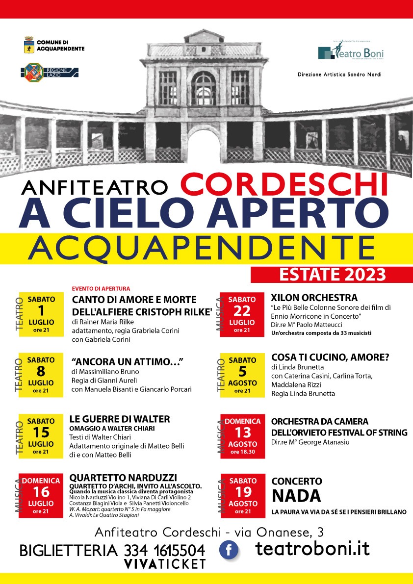A cielo aperto”, otto spettacoli di teatro e musica ad Acquapendente –  Occhioviterbese